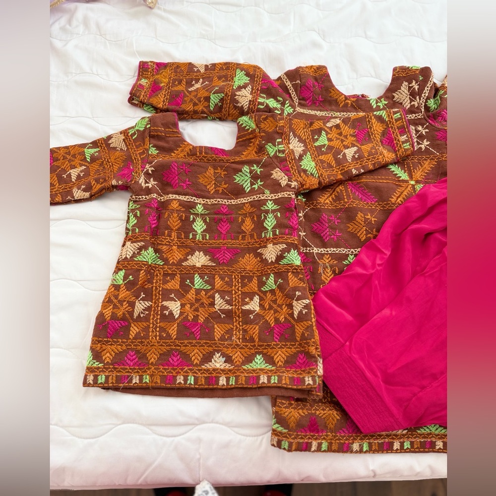 Colorful Embroidered Kids Formal Dress